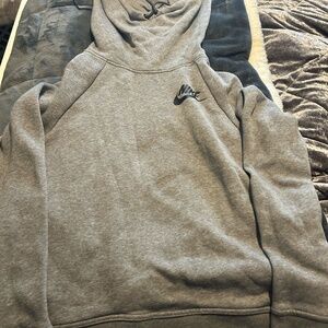 Nike Womens Funnel Neck Hoodie Size M Gray Long Sleeve Pullover